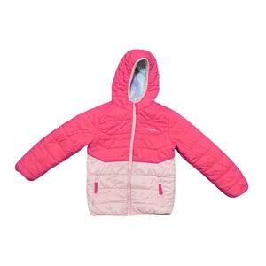 Eddie Bauer Youth Girls Reversible Plush Jacket, Pink - S 7/8